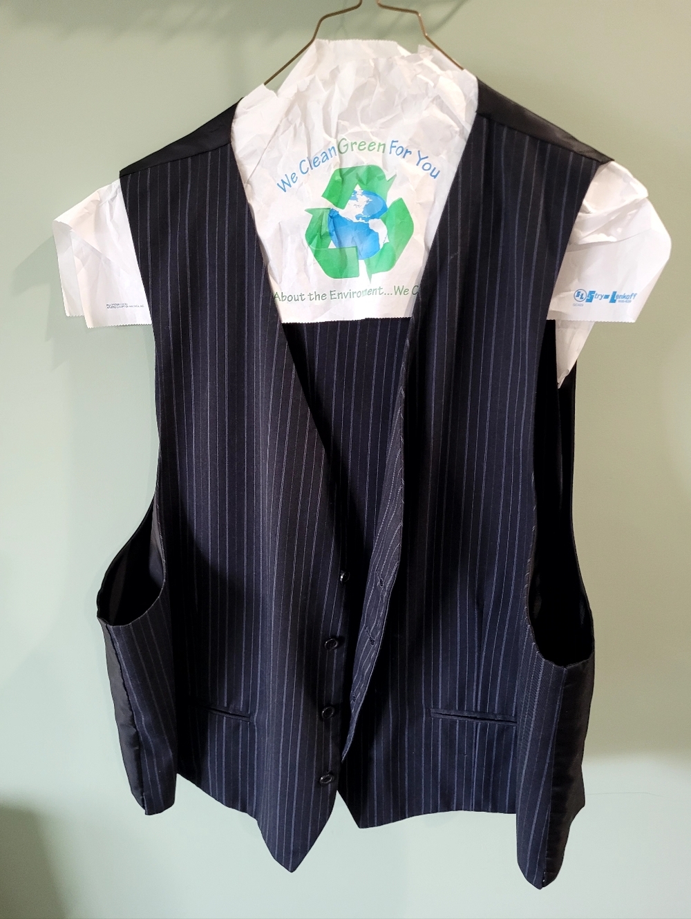 Men's Navy Pinstripe Suit Vest